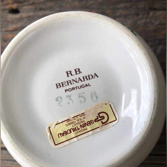 Cross Stitch pattern Basket Ceramic Planter trinket dish with handles Portugal🩷 - Picture 5 of 11